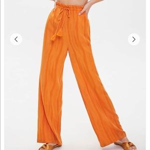 NWT! Forever 21 woven orange wide leg pant